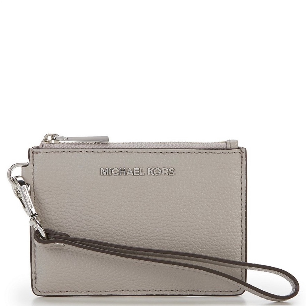 Michael Kors Grey Leather ID/Card Holder Coin Purse